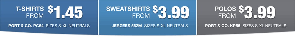 Our Lowest Prices on T-Shirts, Sport Shirts and Fleece
